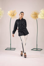 The Black Criss Cross Check Cotton Shirt
