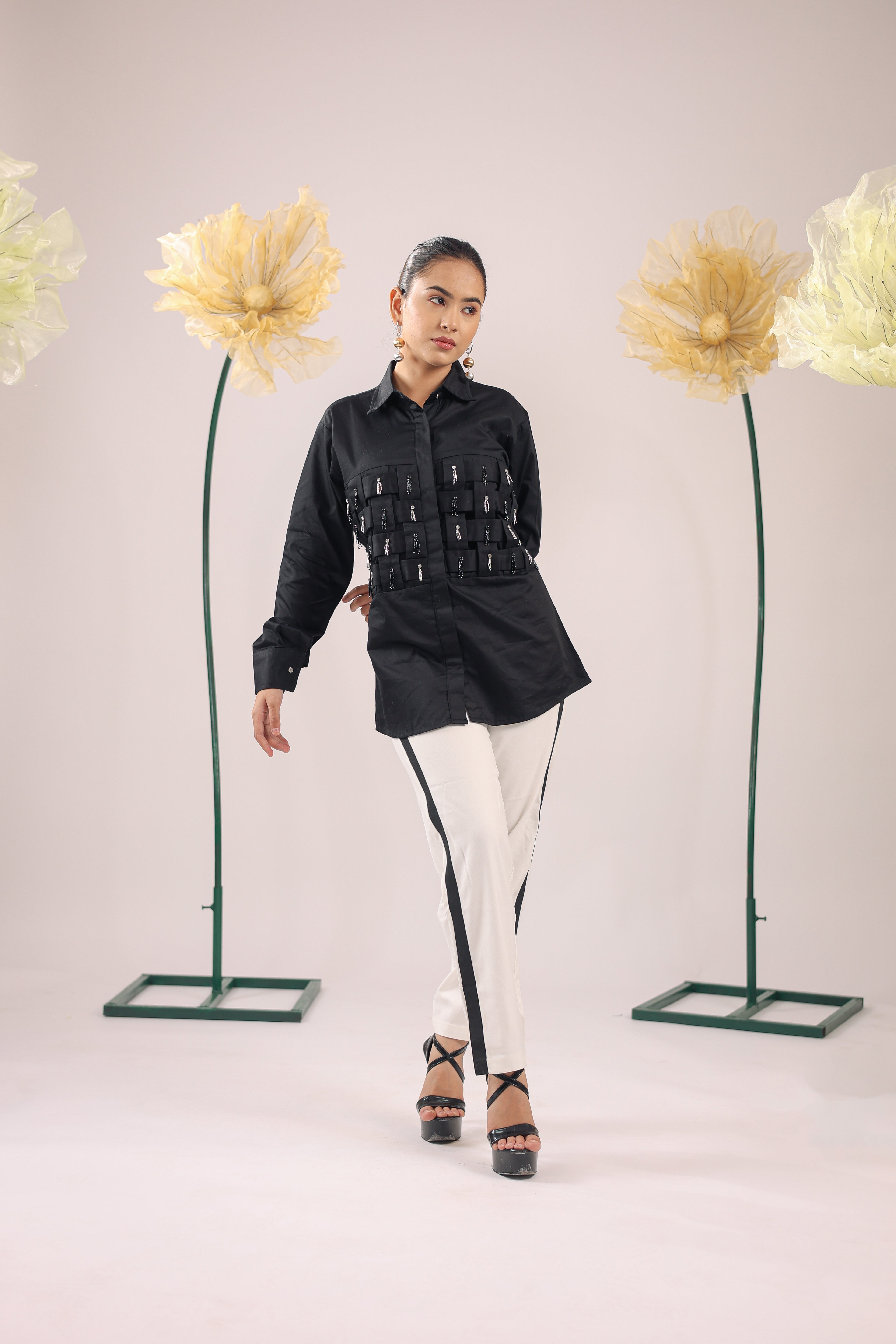 The Black Criss Cross Check Cotton Shirt