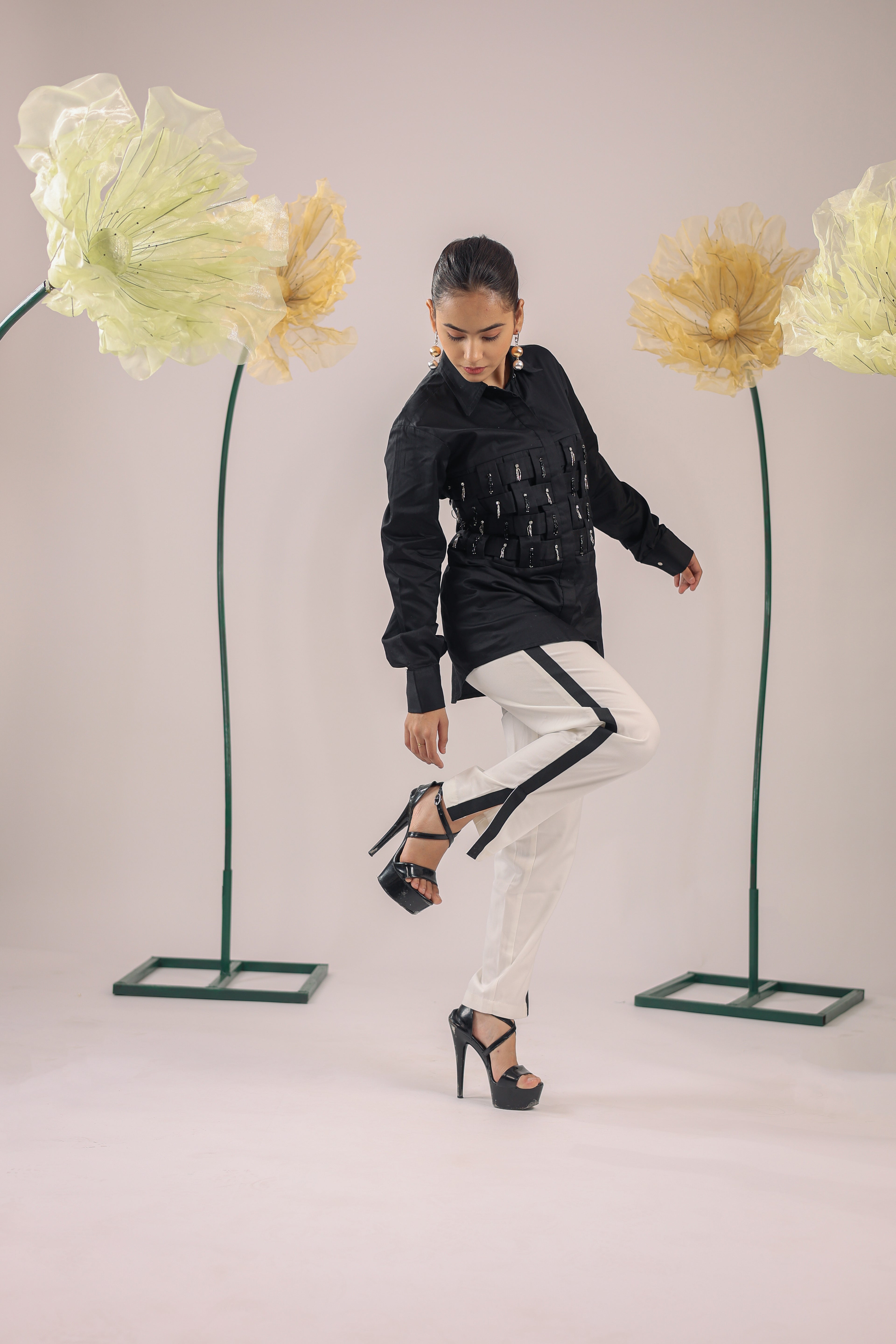 The Black Criss Cross Check Cotton Shirt