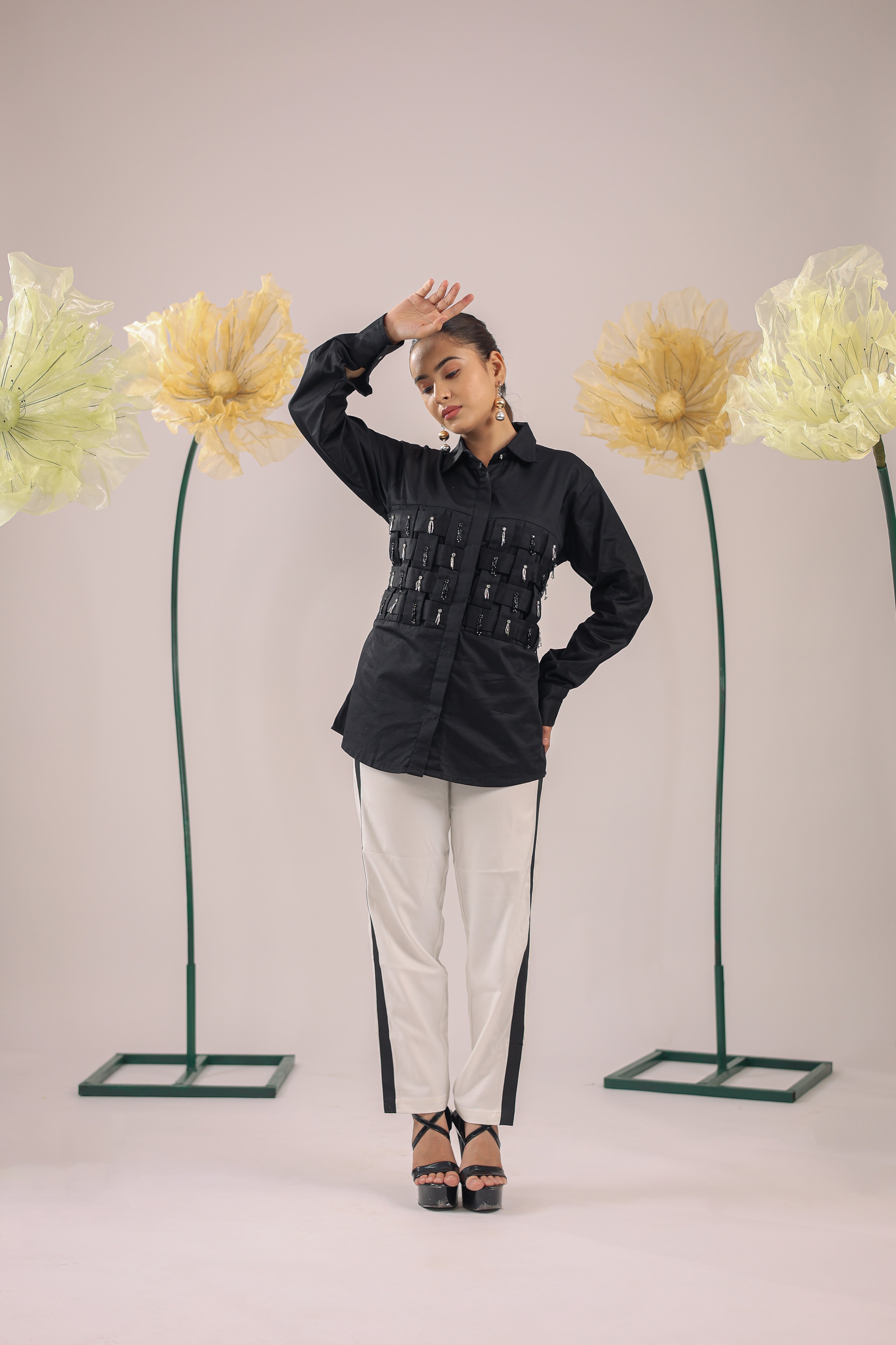 The Black Criss Cross Check Cotton Shirt