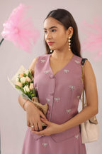 The Dirty Pink Bow Vest and Skirt Set