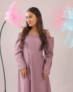 The Dirty Pink Cold Shoulder Knot Midi Cotton Dress