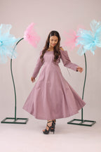 The Dirty Pink Cold Shoulder Knot Midi Cotton Dress