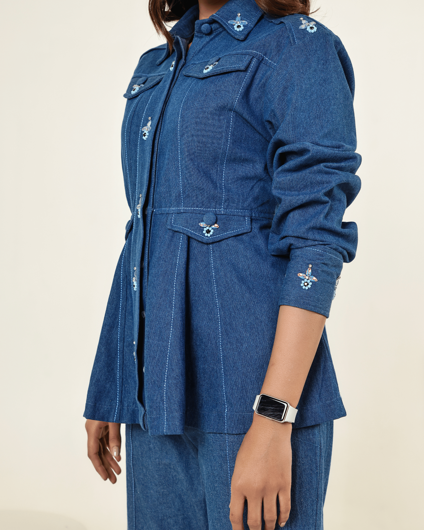 Dark Peplum Pop Shirt