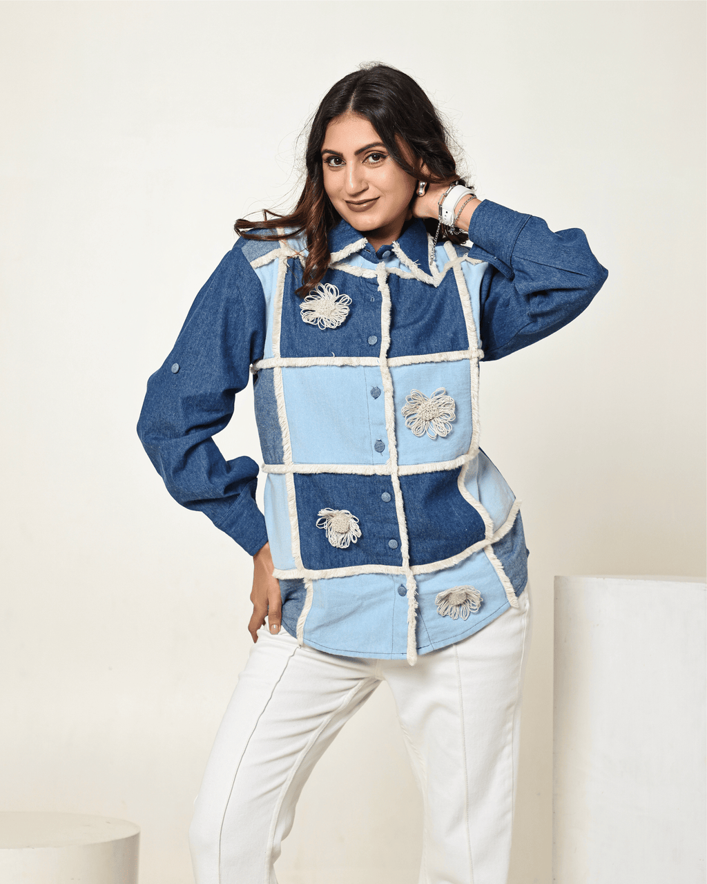 Bloomed Denim Shirt