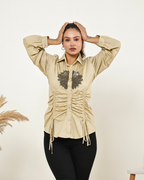 Drawstring Drape Shirt