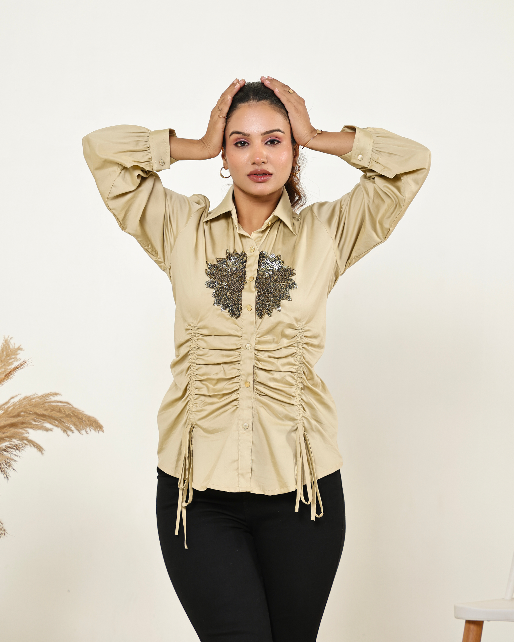 Drawstring Drape Shirt