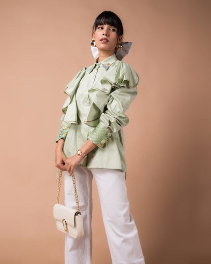 The Floral Ruffle Shirt