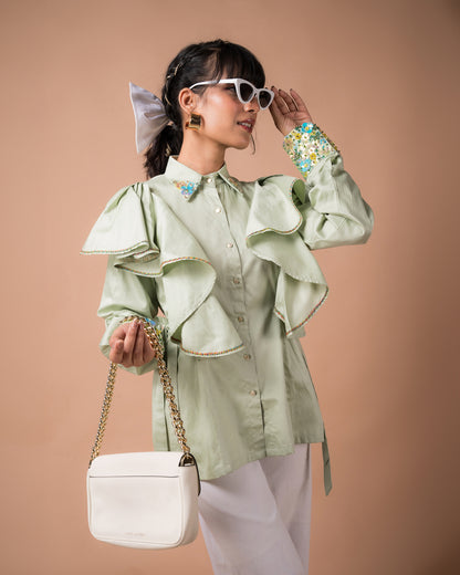 The Floral Ruffle Shirt