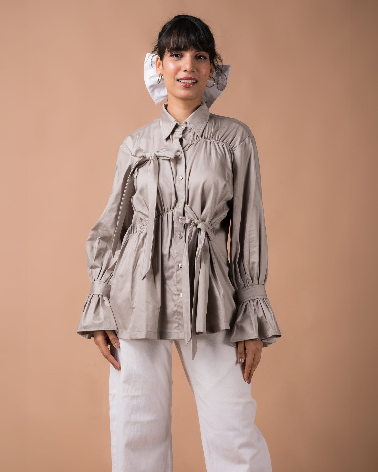 The Grey Knot Bow Top