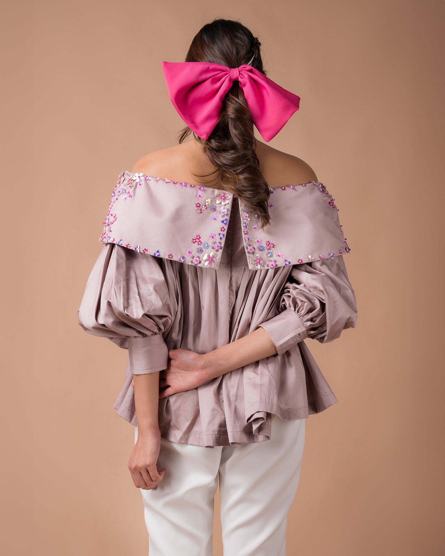 The Blush Floral Off-Shoulder Top