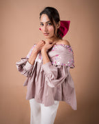 The Blush Floral Off-Shoulder Top