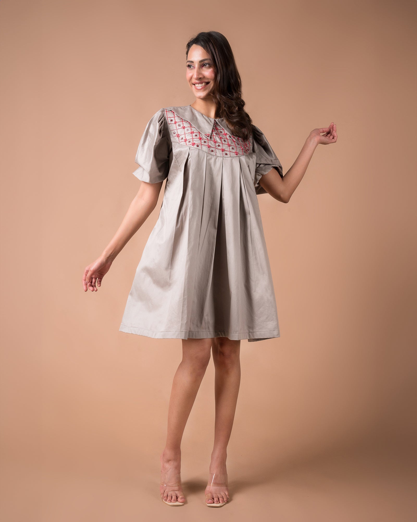 The Grey Pleated Dress
