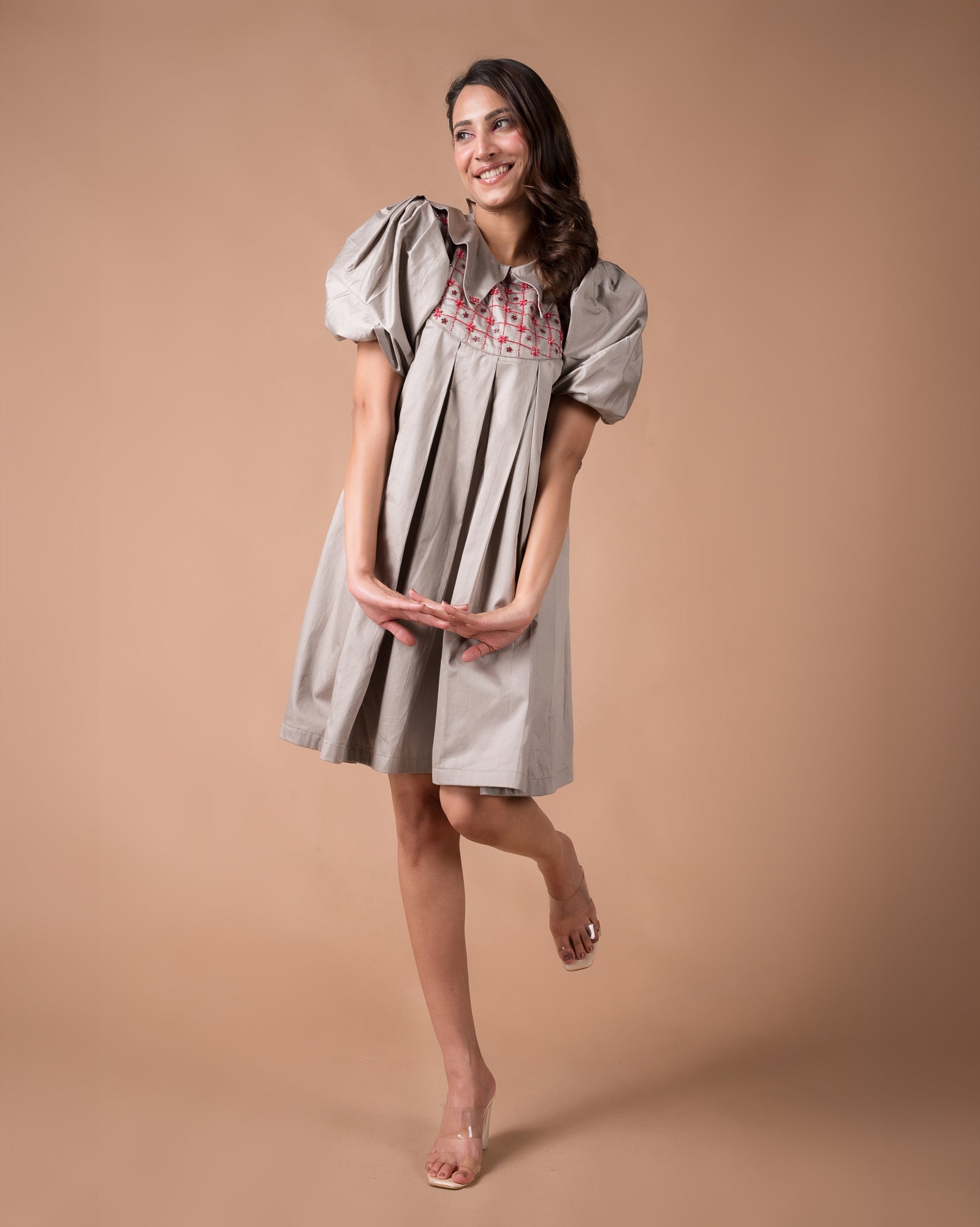 The Grey Pleated Dress