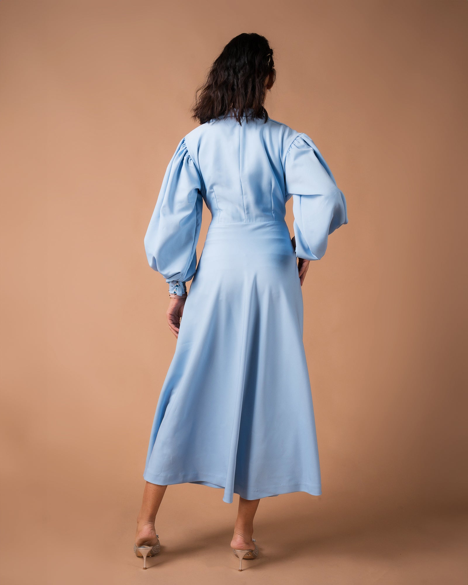 The Blue A-line Midi Dress