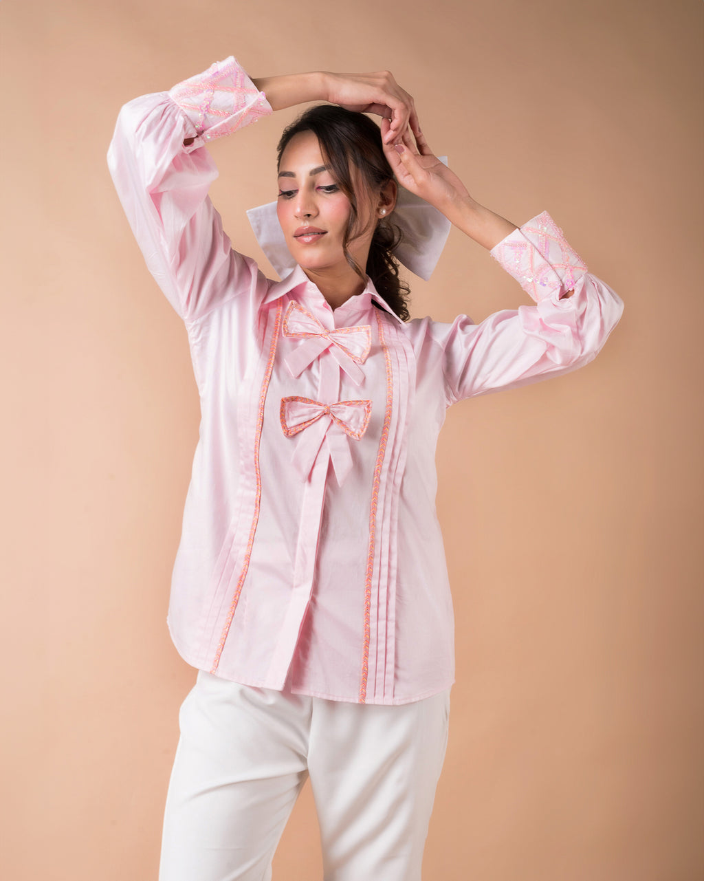 The Pink Bow Braided Shirt