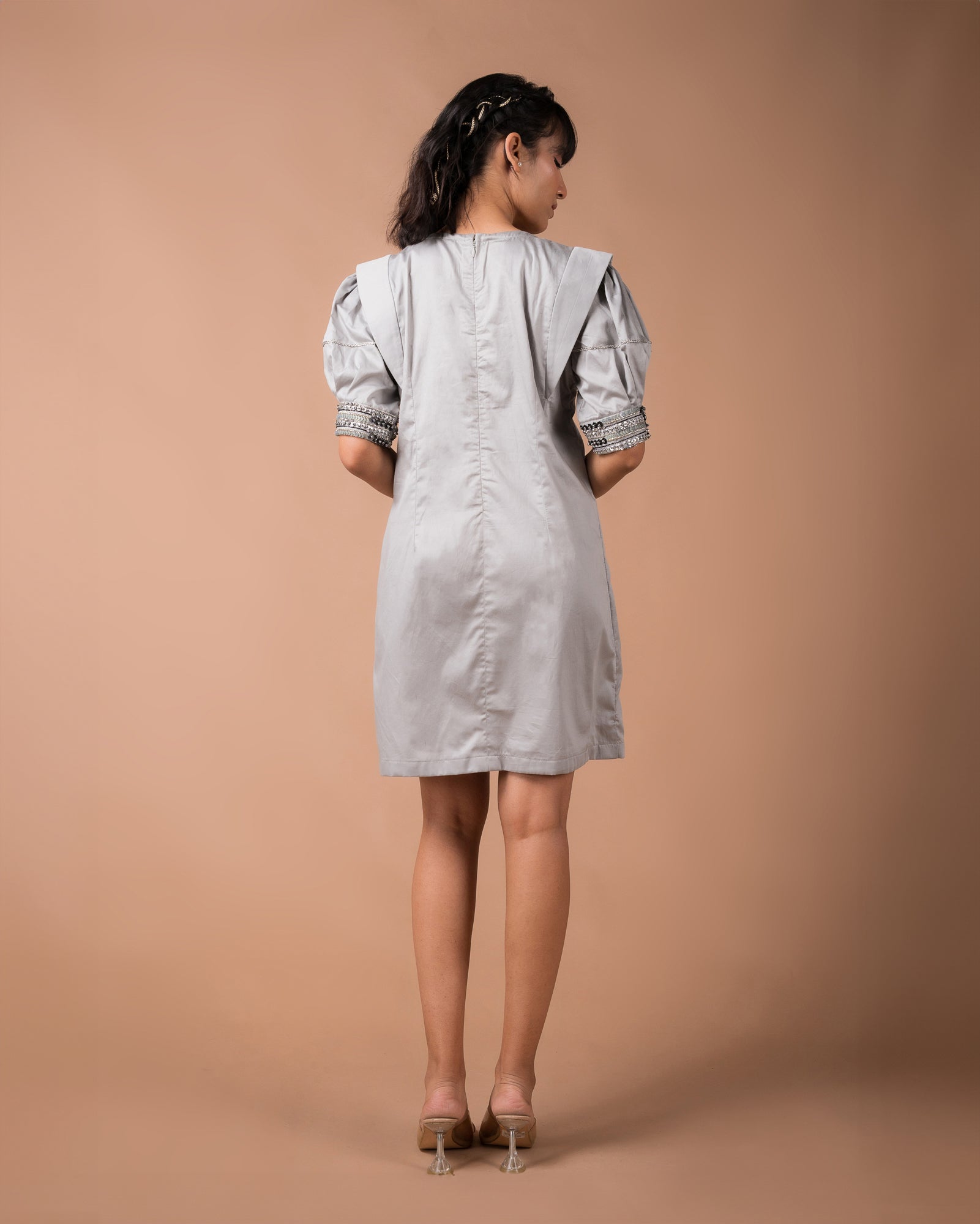 The Grey Flap Mini Dress