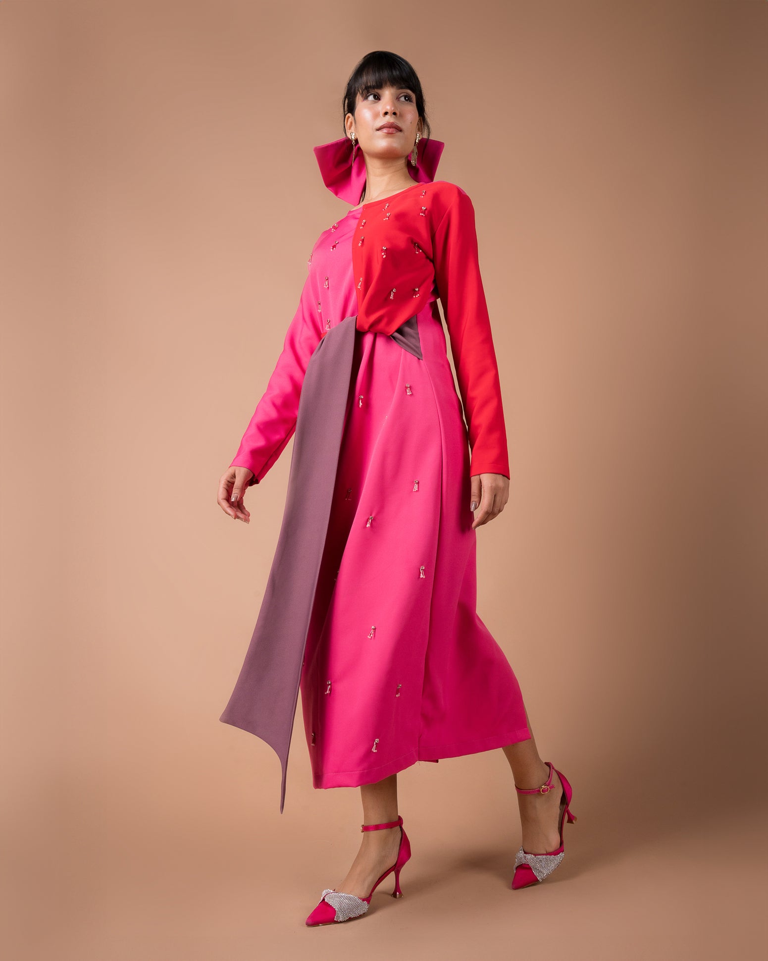 The Color-block Midi Dress