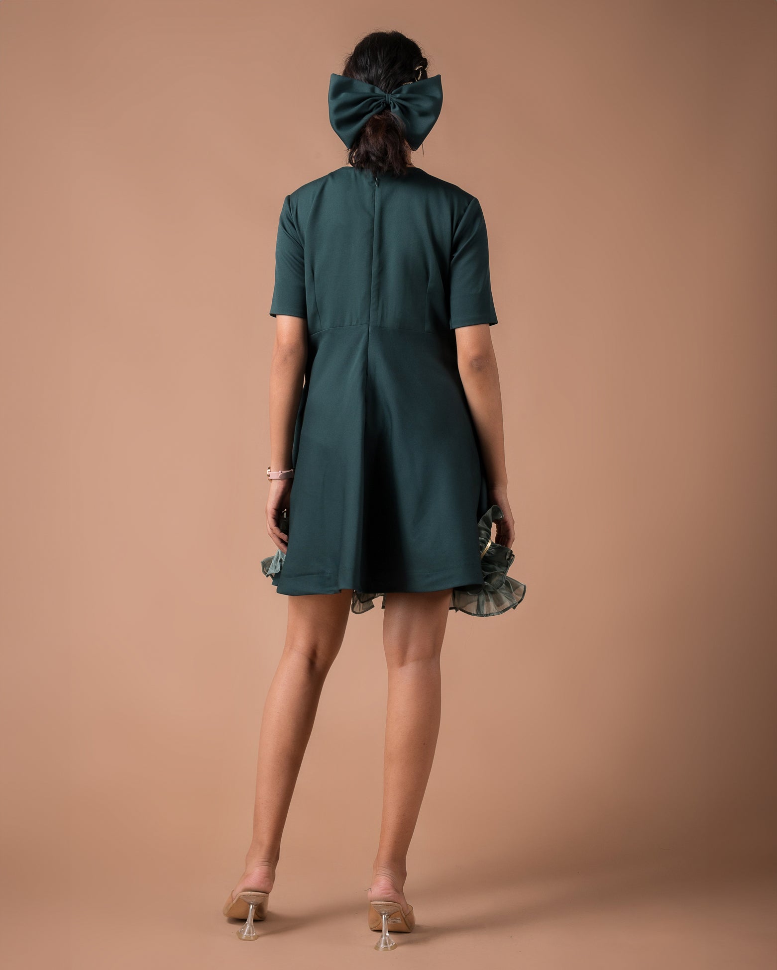The Green Frill Mini Dress