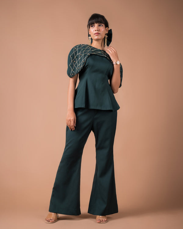 The Green Gold Cape Co-Ord Set