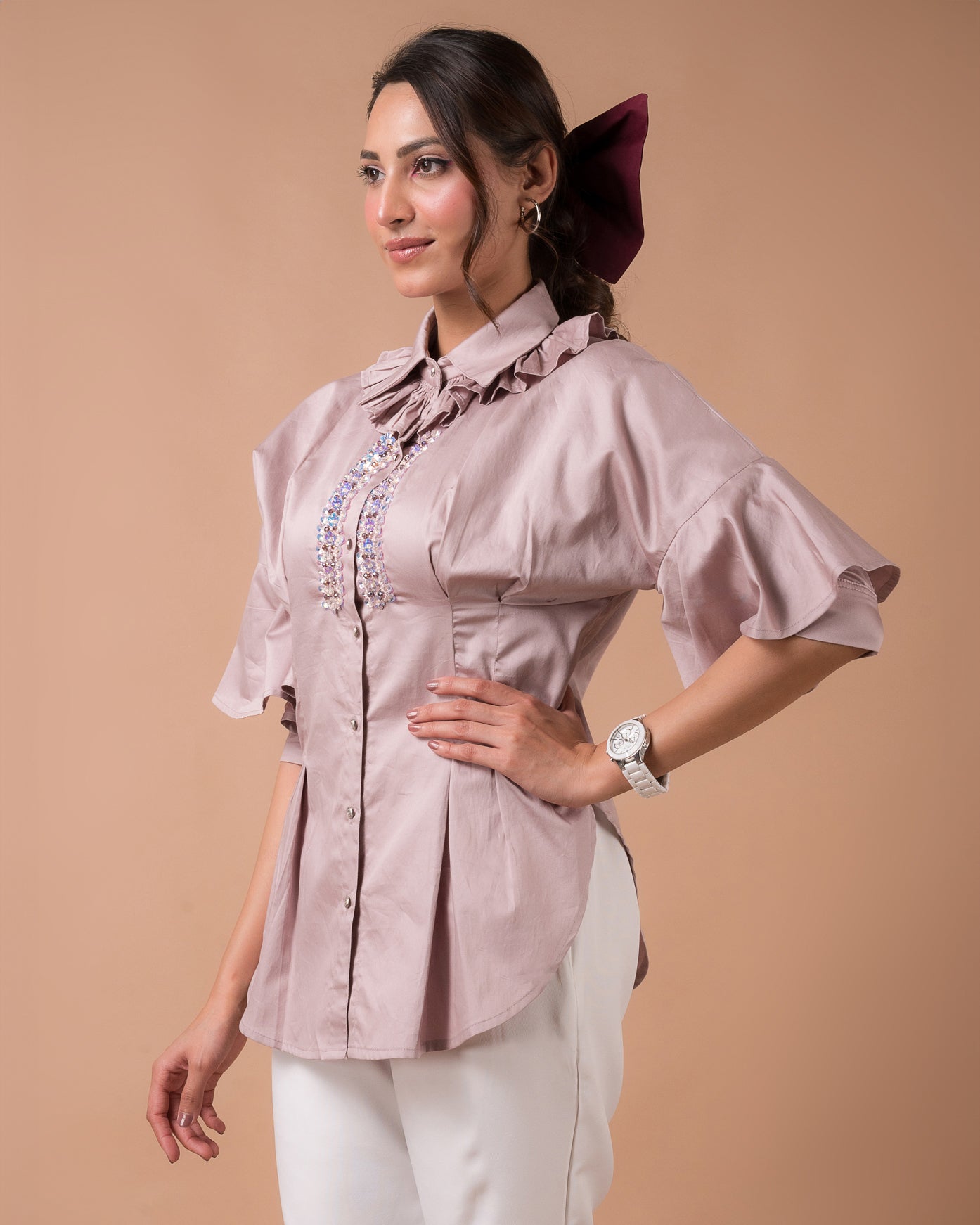 The Blush Pleated Shirt