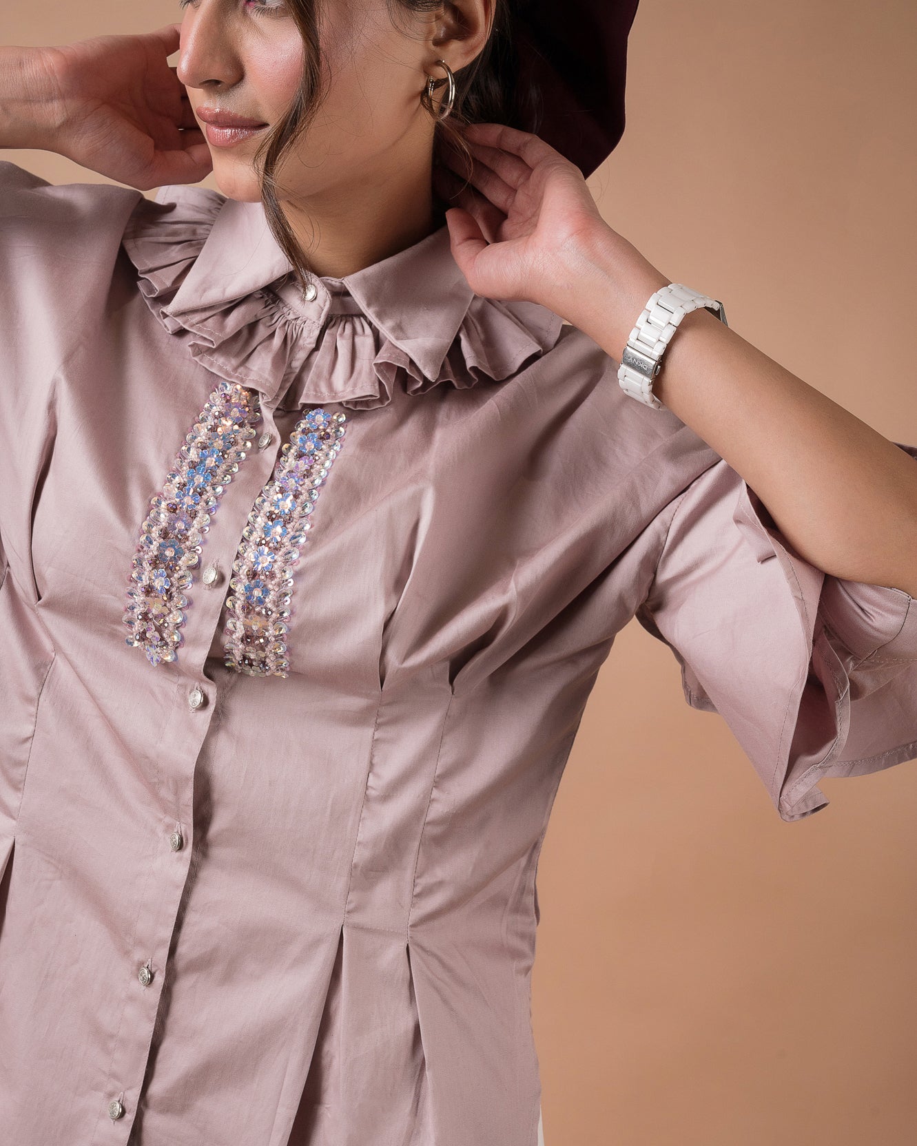 The Blush Pleated Shirt