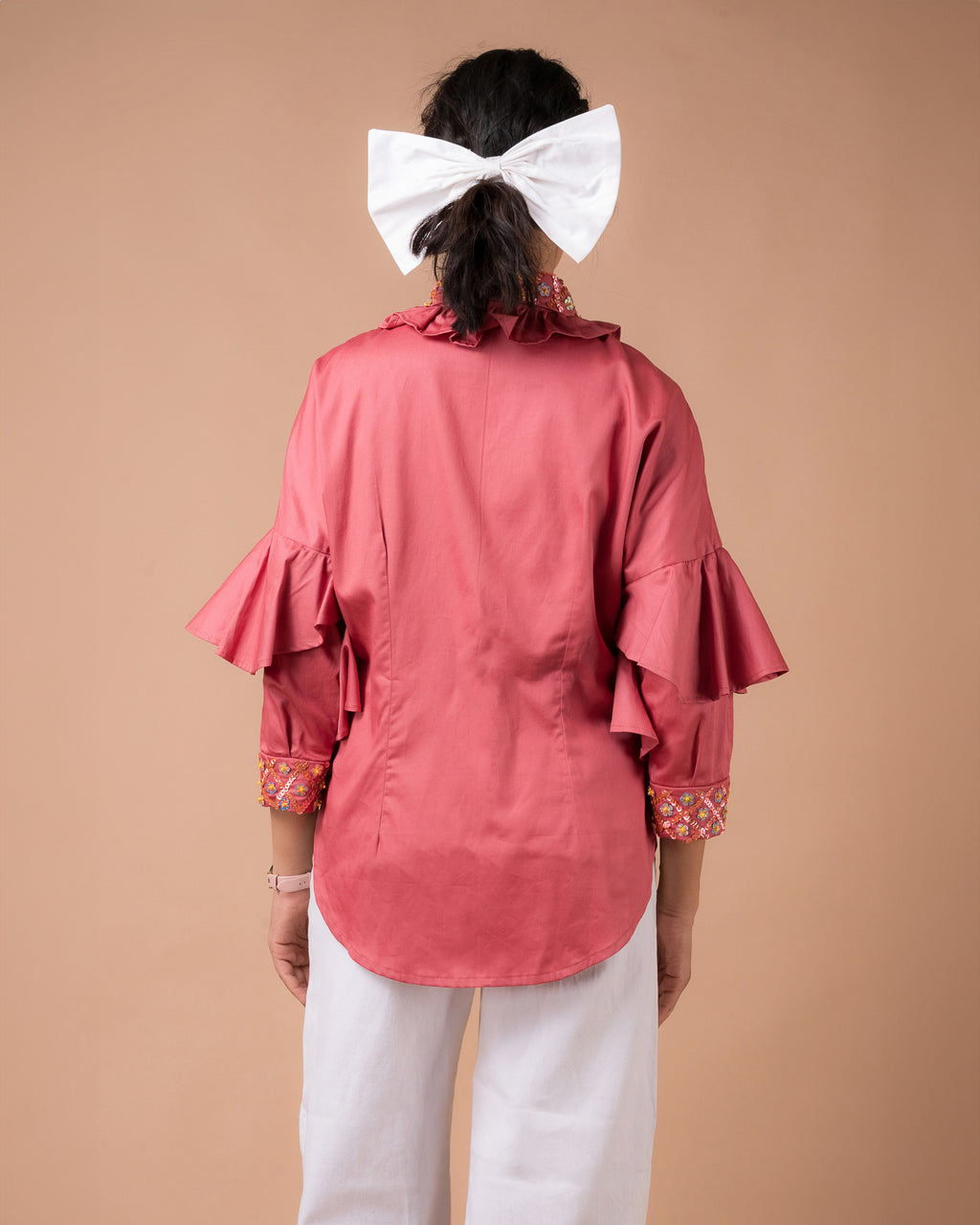The Salmon Pleated Shirt