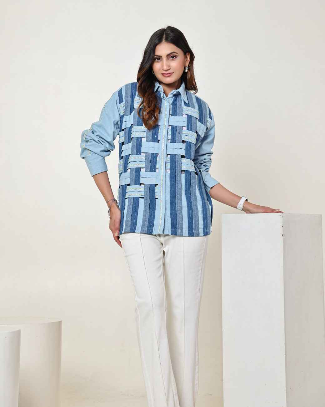 The Dark and Light Colour Block Abstract Shirt