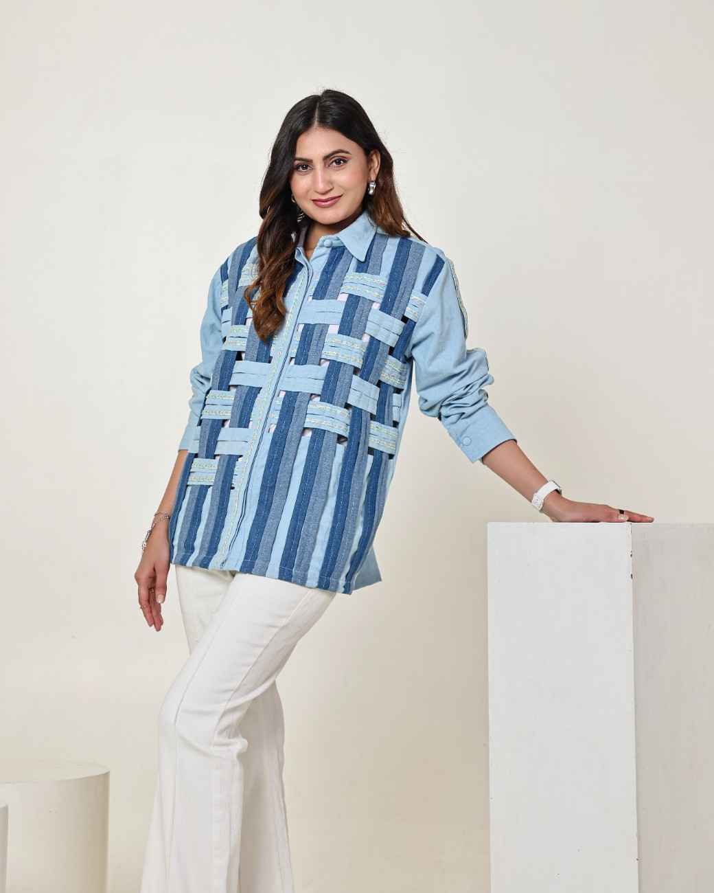 The Dark and Light Colour Block Abstract Shirt