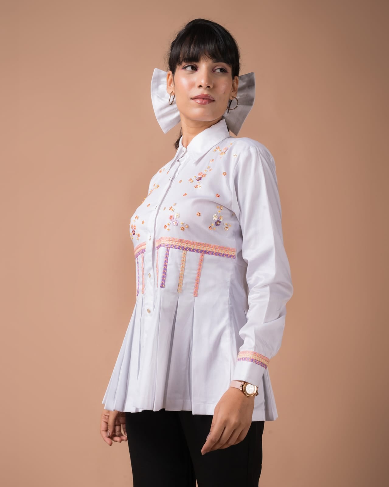 The Floral Pleated Shirt