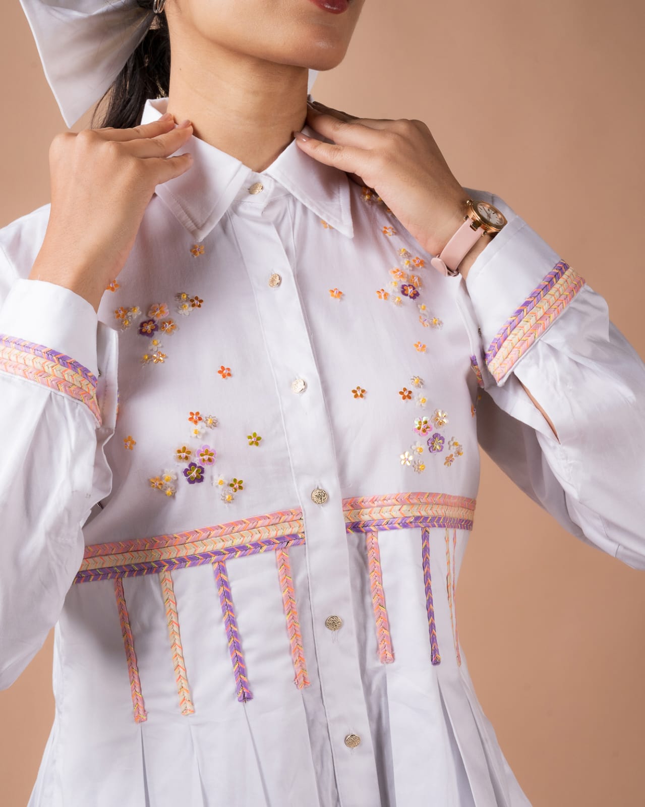 The Floral Pleated Shirt