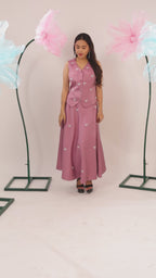 The Dirty Pink Bow Vest and Skirt Set